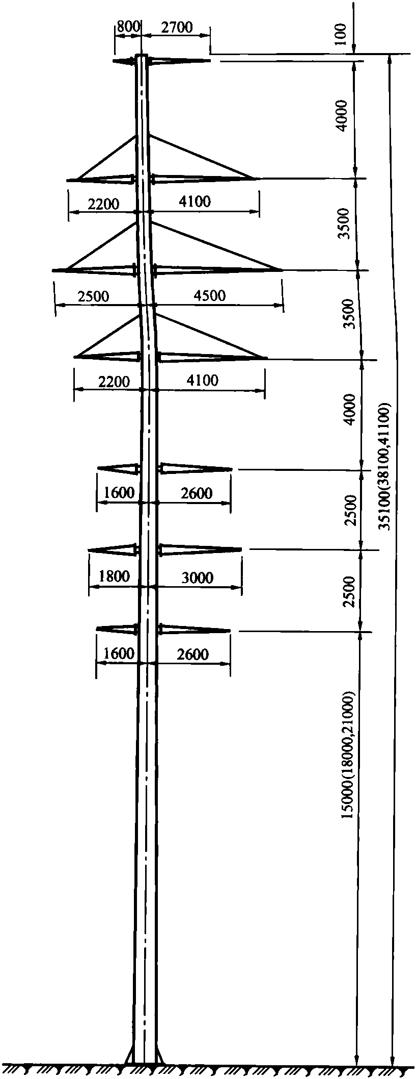 图5-110 四回路90°转角杆(1)